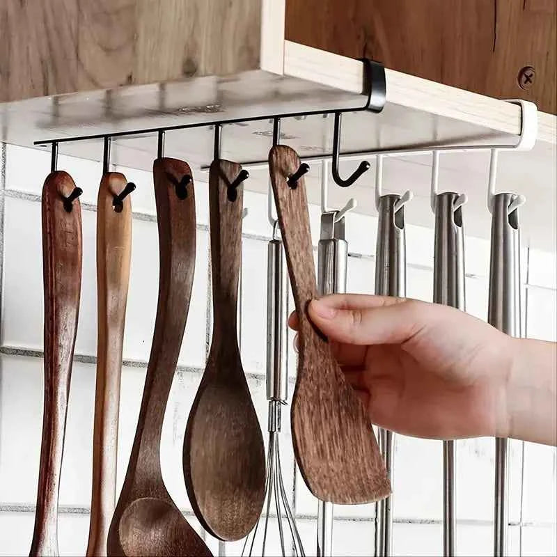 Multifunctional Wall-Mounted Kitchen Utensil Hooks