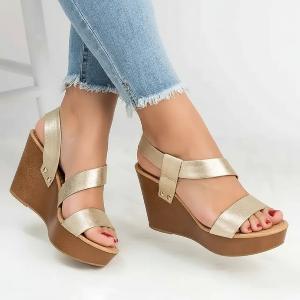 Women's Summer Casual Slip-On Wedge High Heels