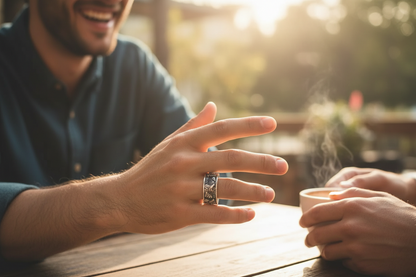 Trendy Men's Retro Silver Ring