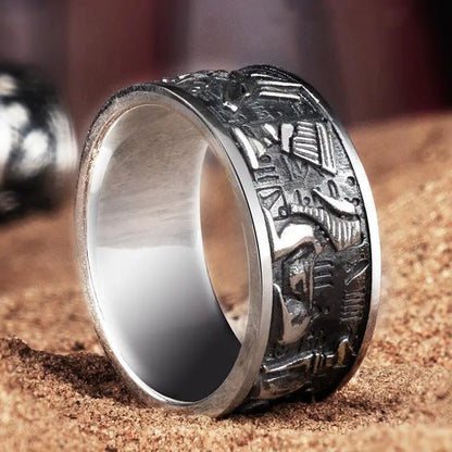 Trendy Men's Retro Silver Ring