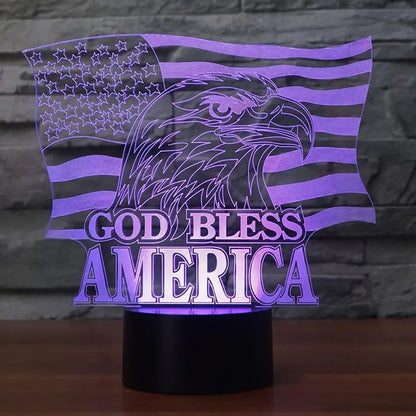 Színes érintőképernyős LED 3D Eagle éjszakai fény