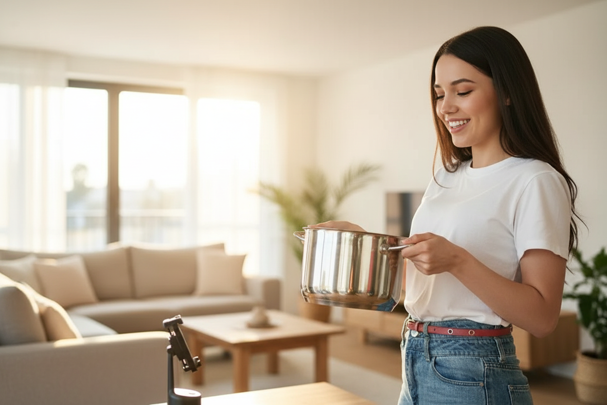 360°-os gimbal stabilizátor AI arckövetéssel telefonokhoz