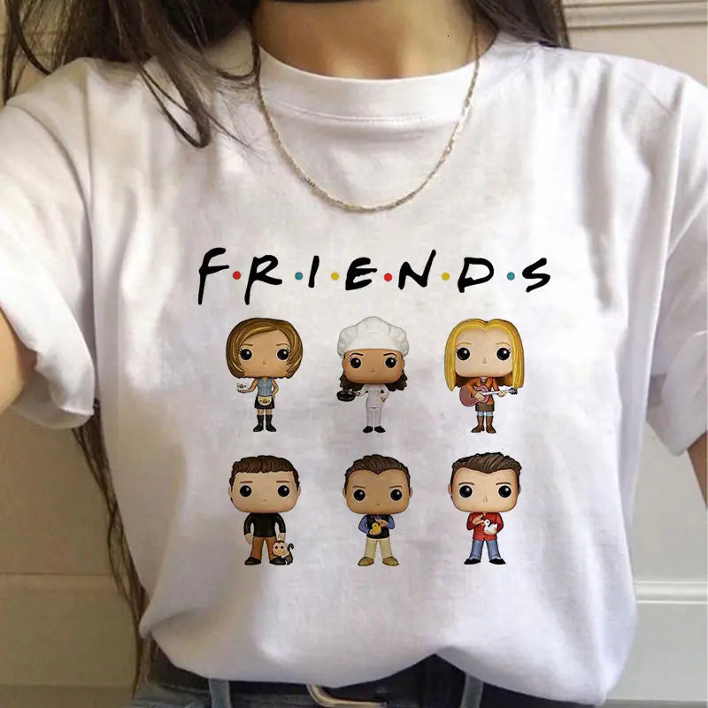 Friends TV Show Classic Letter Print T-Shirt
