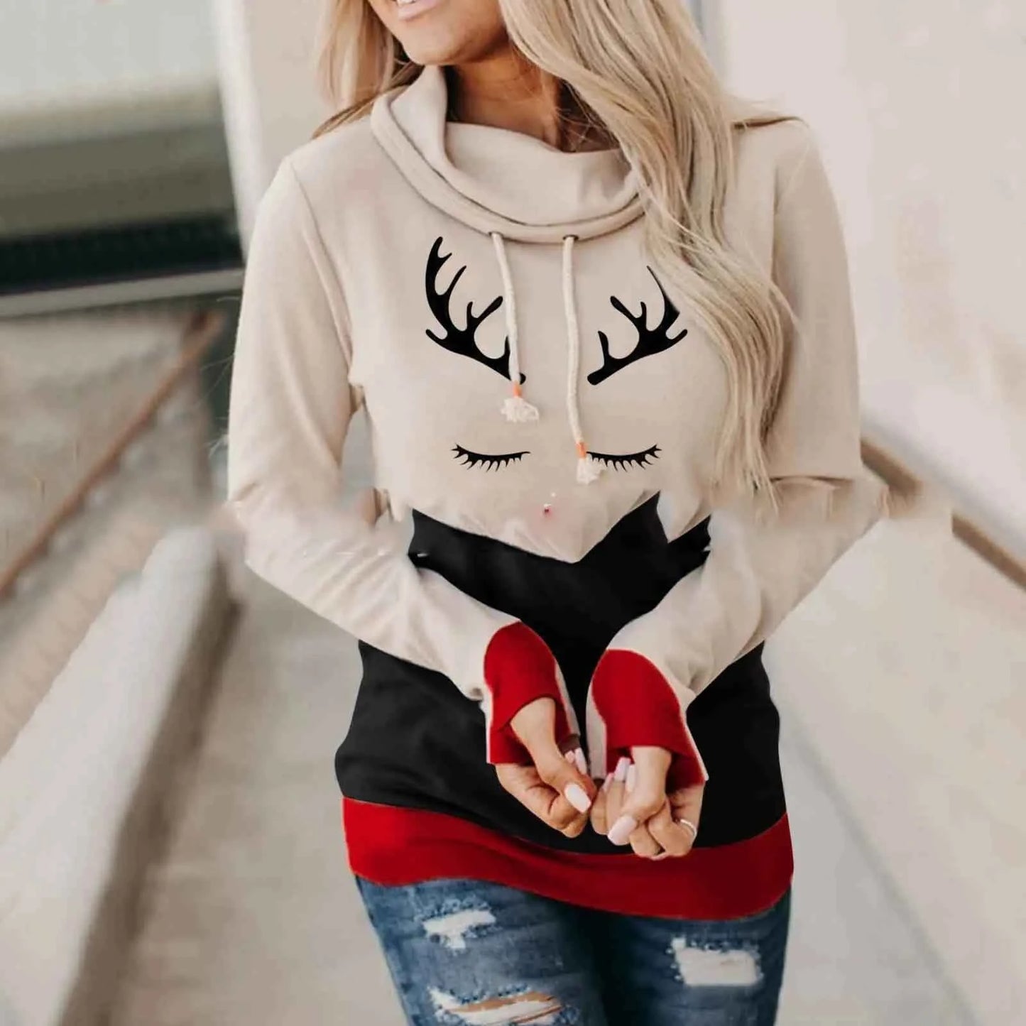 Christmas Hoodie Sweatshirt with Long Sleeves