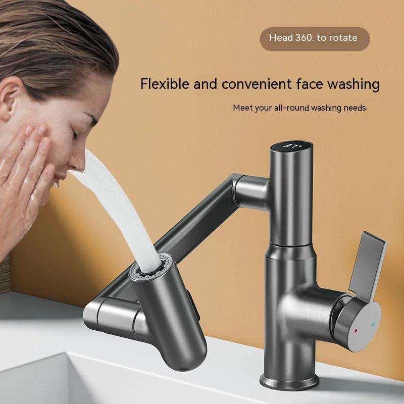 Rotating Digital Display Pull-Out Faucet