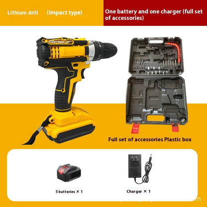 Brushed Impact Drill Lithium Battery High Torque Industrial Grade Hand Drill With Battery