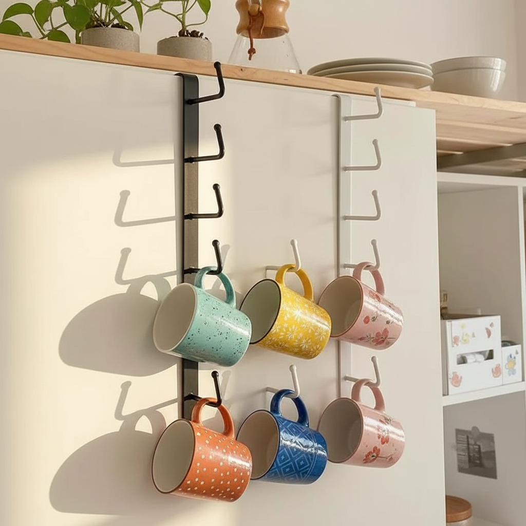 Multifunctional Wall-Mounted Kitchen Utensil Hooks