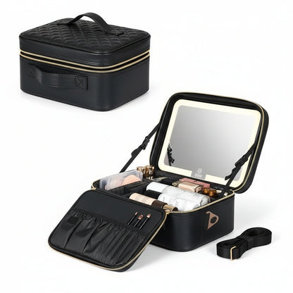 Premium Travel Makeup Bag with LED Mirror