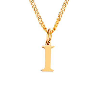 14K Stainless Steel Necklace with 26 Letters