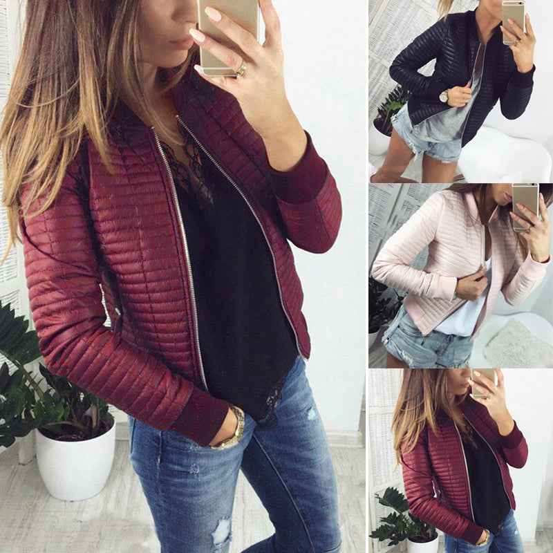 2026 Women's Slim Fit Long Sleeve Zip Cardigan Jacket