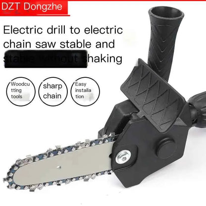 Electric Drill to Chainsaw Conversion Attachment