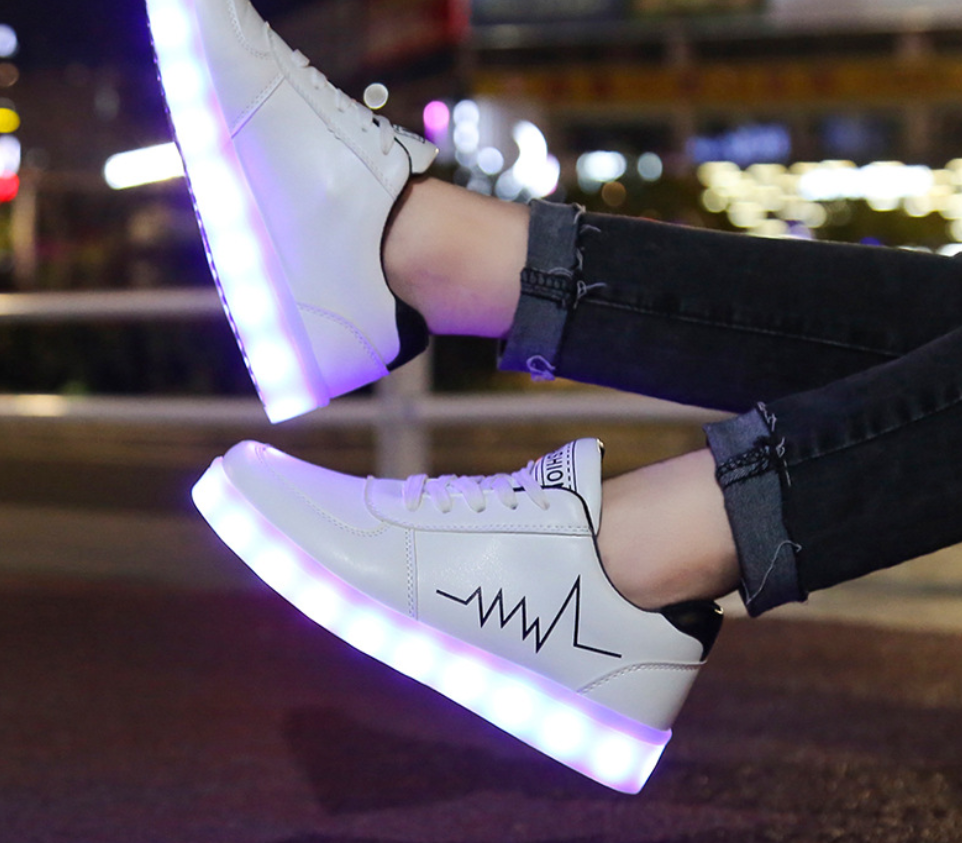 Colorful LED Light-Up Sneakers, Casual Style