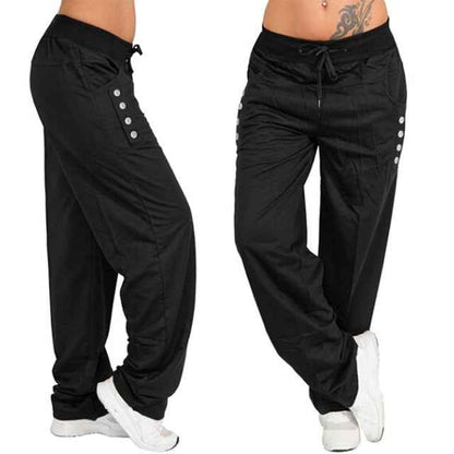 Plus Size Casual Jogger Pants for Women in Black/Gray