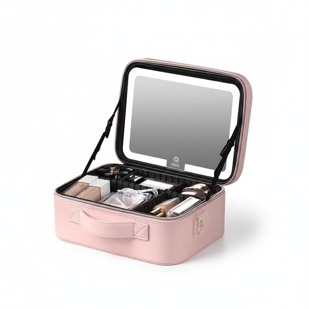 Premium Travel Makeup Bag with LED Mirror