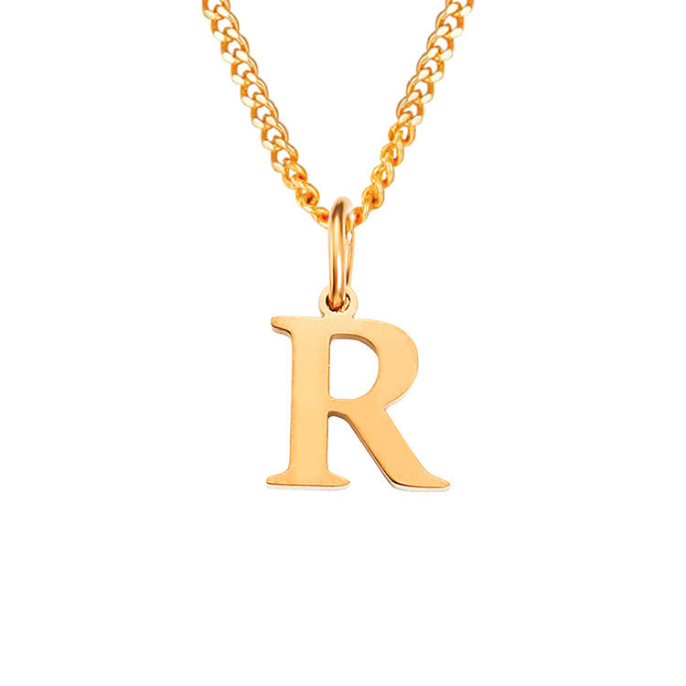14K Stainless Steel Necklace with 26 Letters