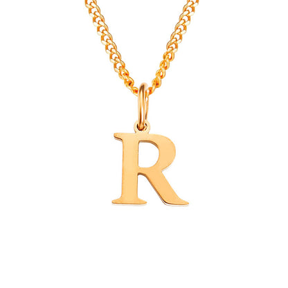 14K Stainless Steel Necklace with 26 Letters