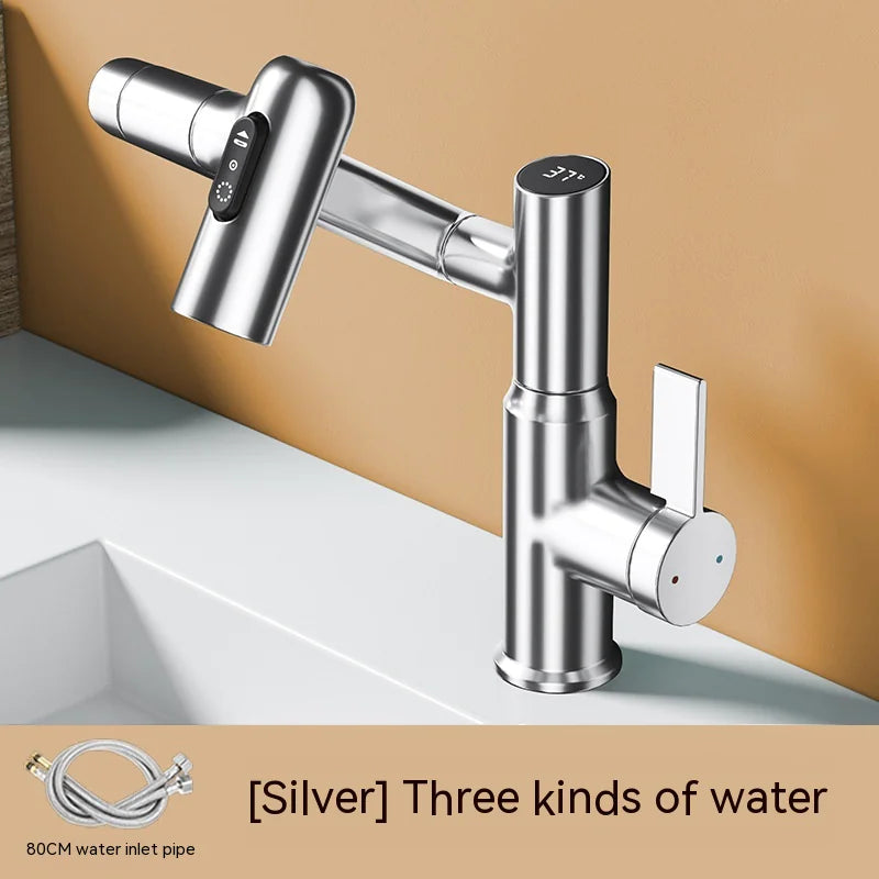 Rotating Digital Display Pull-Out Faucet