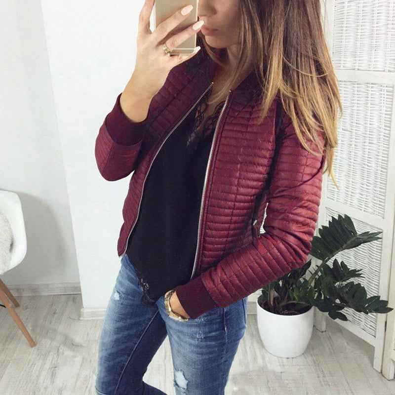 2026 Women's Slim Fit Long Sleeve Zip Cardigan Jacket