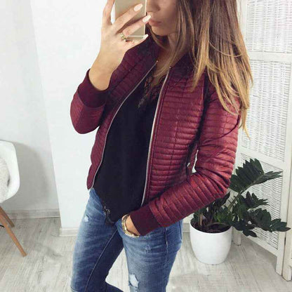 2026 Women's Slim Fit Long Sleeve Zip Cardigan Jacket