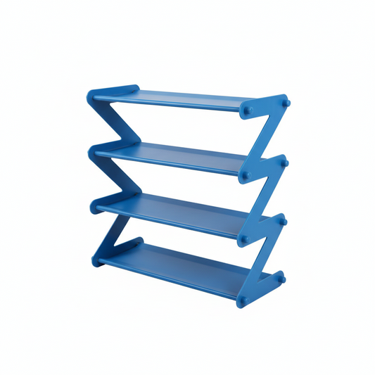 Minimalist Stainless Steel Z-Shaped Shoe Rack (Multi-Layer)