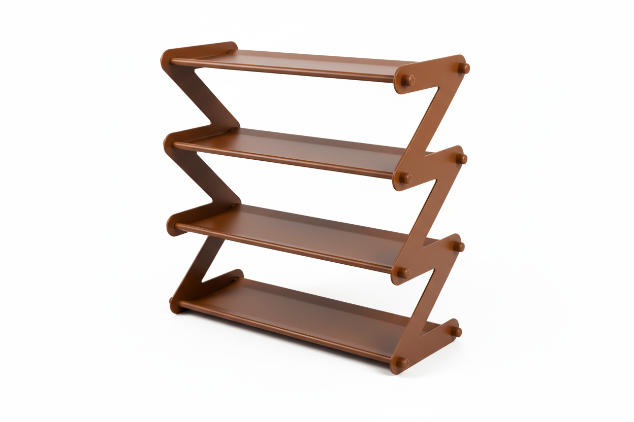 Minimalist Stainless Steel Z-Shaped Shoe Rack (Multi-Layer)