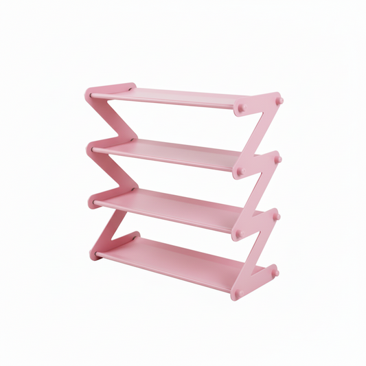 Minimalist Stainless Steel Z-Shaped Shoe Rack (Multi-Layer)