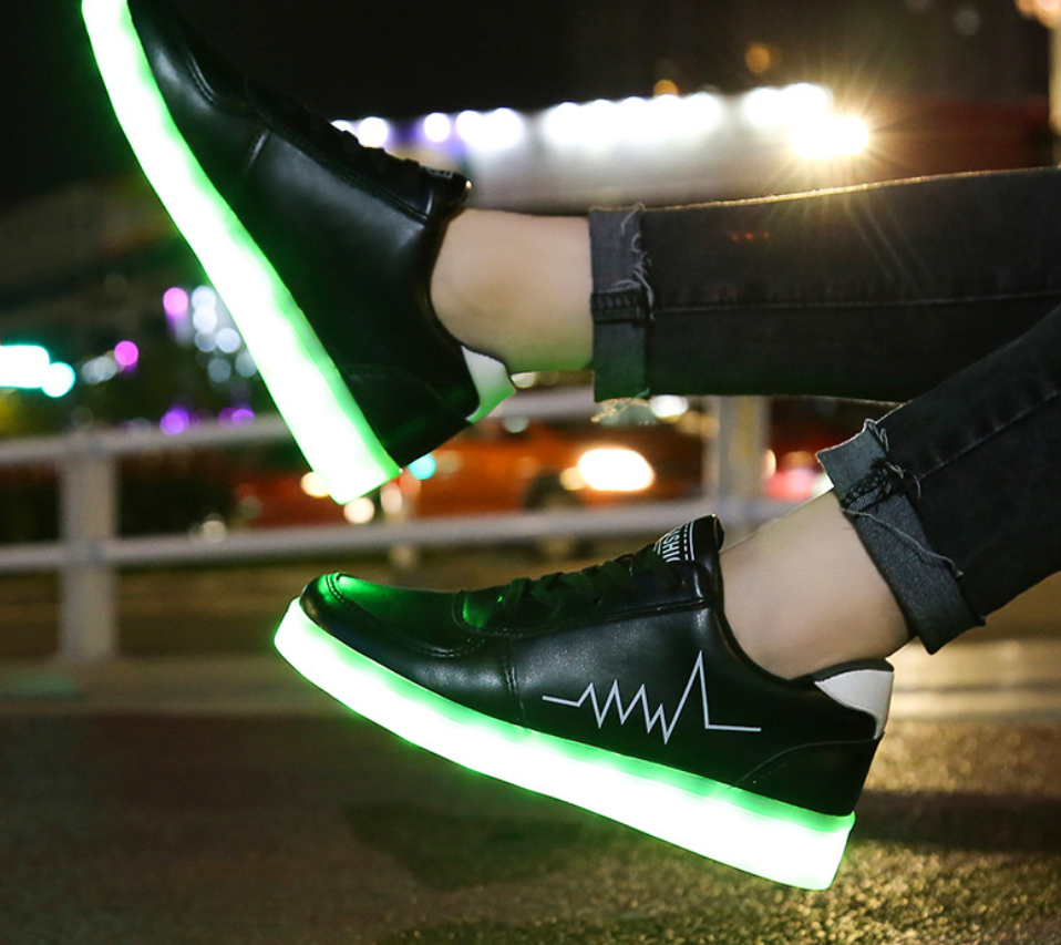 Colorful LED Light-Up Sneakers, Casual Style