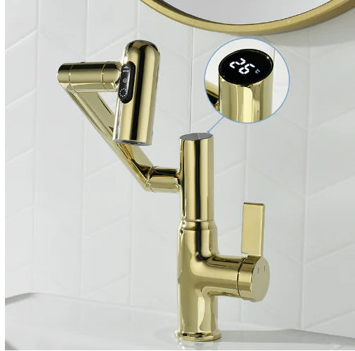Rotating Digital Display Pull-Out Faucet