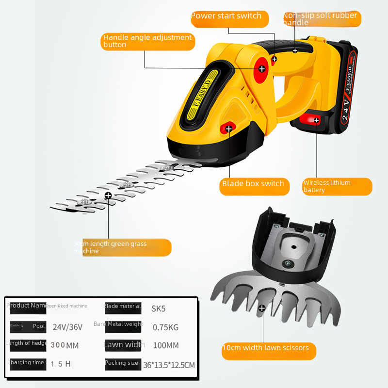 Cordless Electric Hedge Trimmer for Garden Pruning