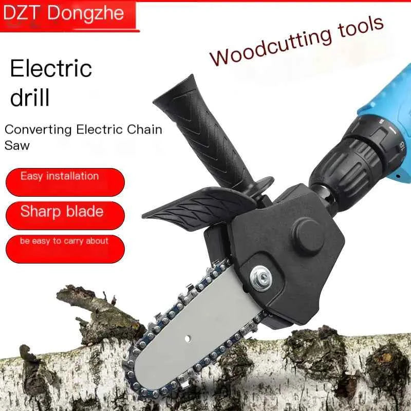 Electric Drill to Chainsaw Conversion Attachment