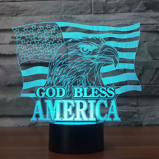 Színes érintőképernyős LED 3D Eagle éjszakai fény