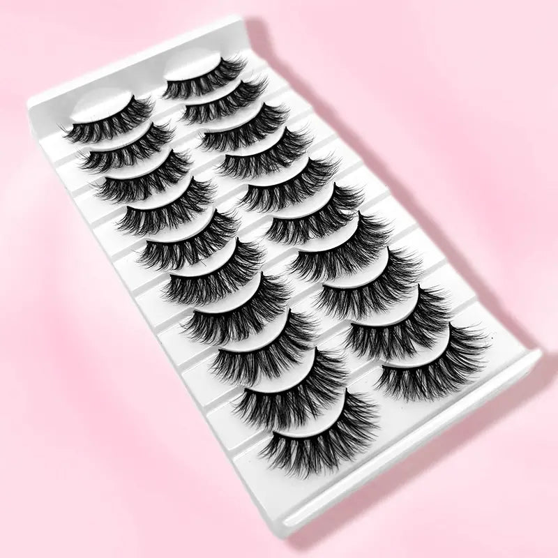 3D Handmade Faux Mink False Eyelashes - 10 Pairs