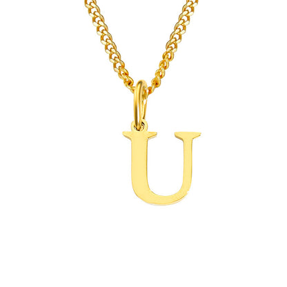 14K Stainless Steel Necklace with 26 Letters