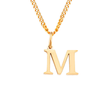 14K Stainless Steel Necklace with 26 Letters