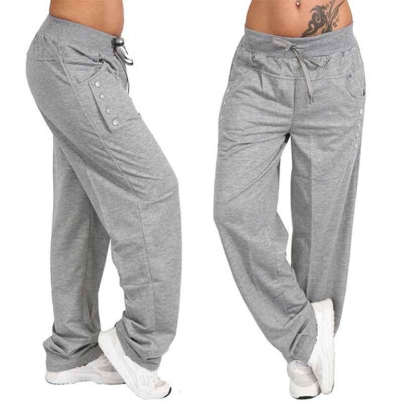 Plus Size Casual Jogger Pants for Women in Black/Gray