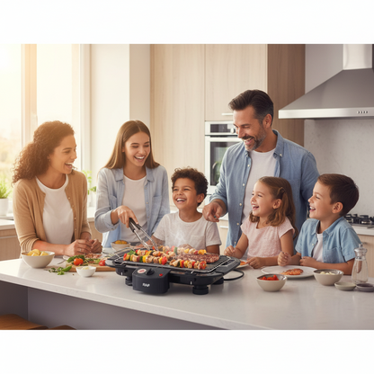 Electric BBQ Grill for Home and Outdoor Use