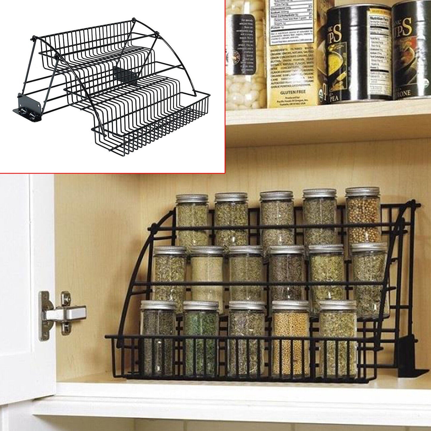 Simple Kitchen Shelf Spice Rack for Home Use