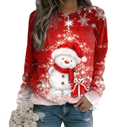 3D Digital Printed Christmas Women's Snowman Sweater