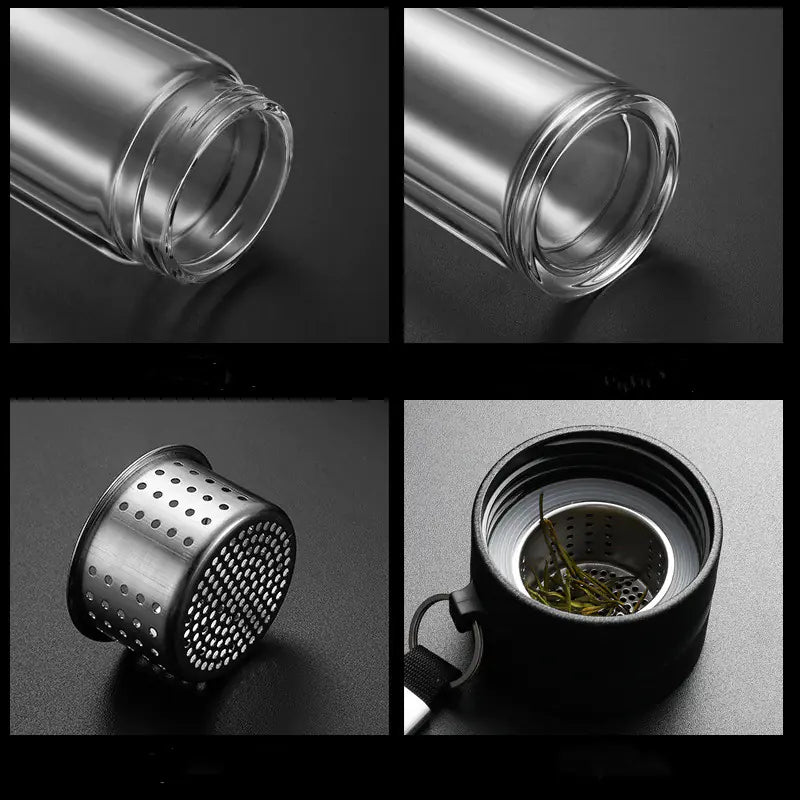 Customizable Glass Tea Separation Cup with Tea Chamber