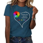 Summer Women's Short Sleeve T-shirt with Love Letter Print