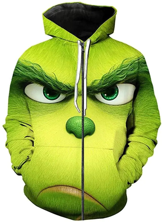 Christmas Green Monkey 3D Printed Hoodie