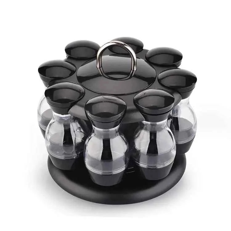 Double-Layer Rotating Spice Rack for Kitchen Use
