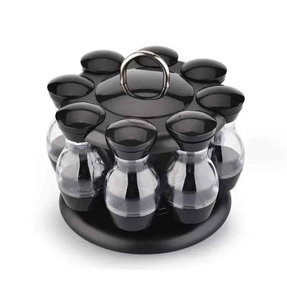 Double-Layer Rotating Spice Rack for Kitchen Use