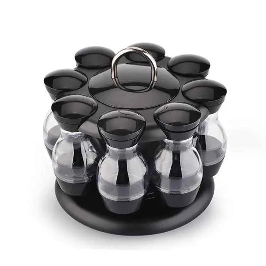 Double-Layer Rotating Spice Rack for Kitchen Use