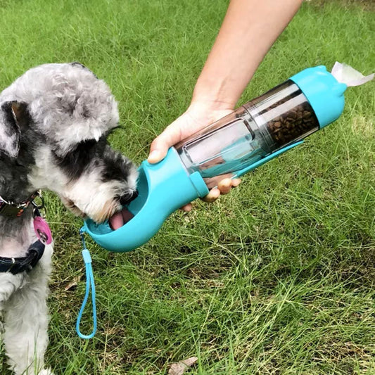 3-in-1 Portable Dog Water Bottle and Food Dispenser