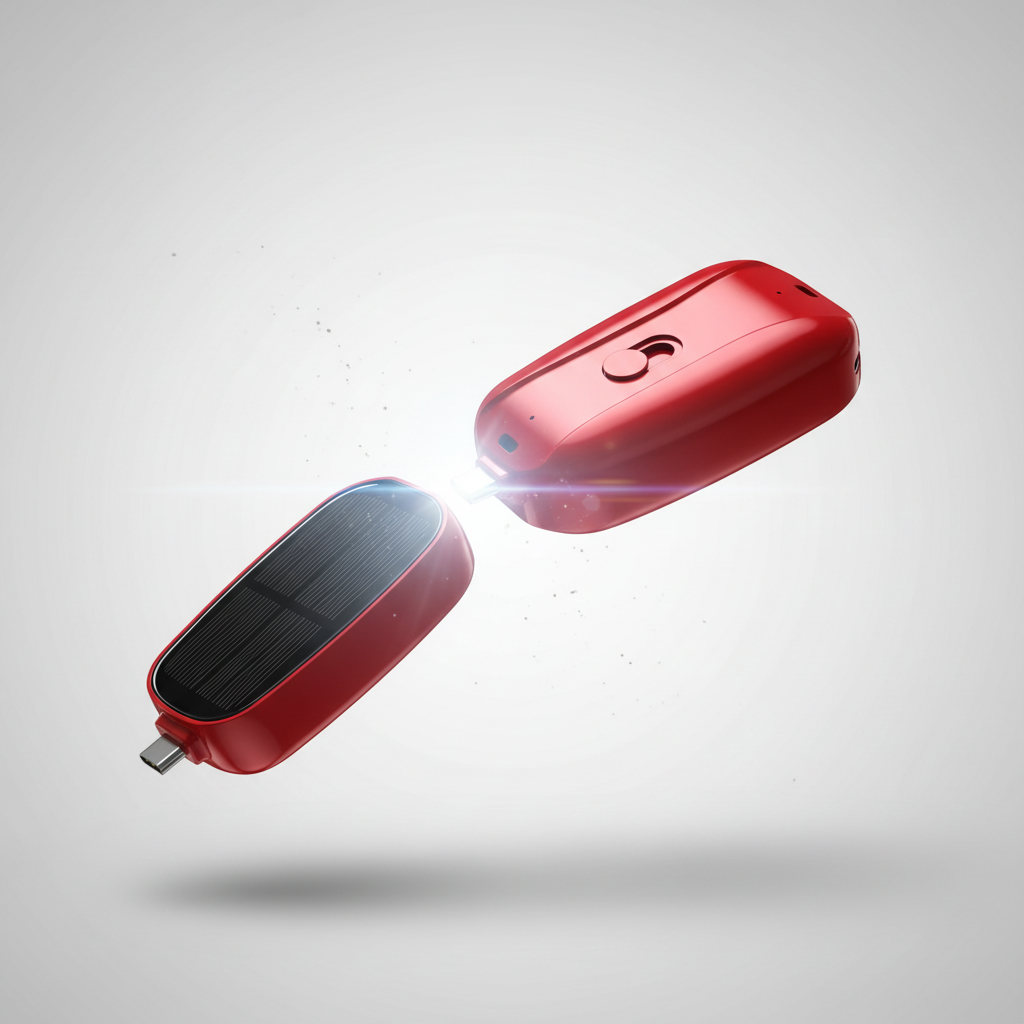 Compact Solar Phone Charger Mini Keychain Power Bank