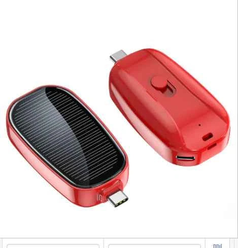 Compact Solar Phone Charger Mini Keychain Power Bank