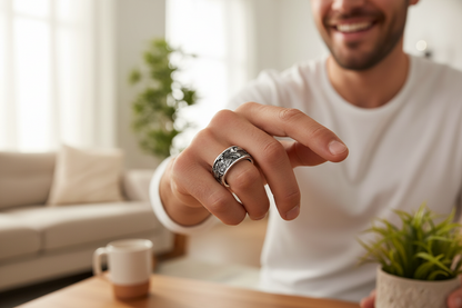 Trendy Men's Retro Silver Ring