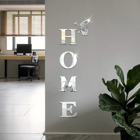 Wholesale Acrylic Letter Butterfly Mirror Wall Decor