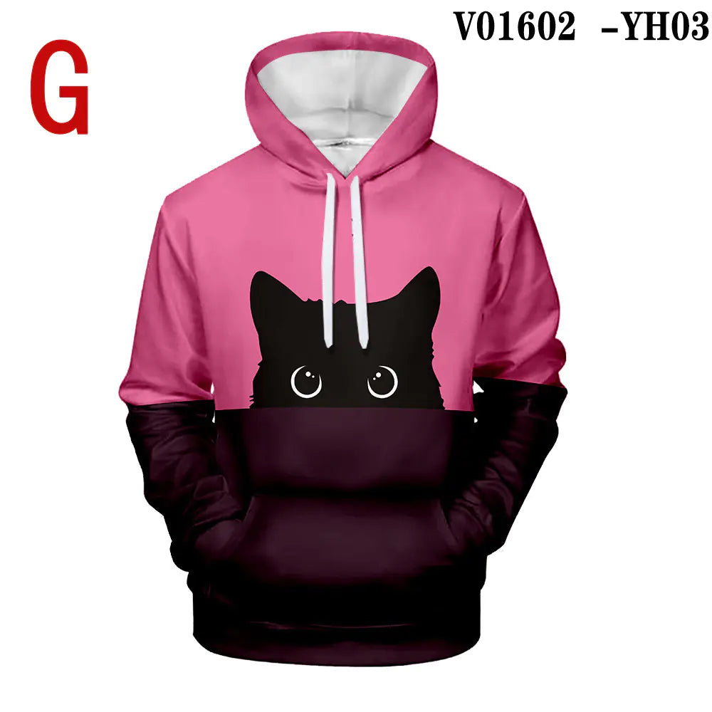 Trendy Cat Series 3D Digital Print Sweatshirt